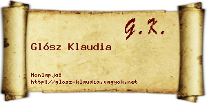 Glósz Klaudia névjegykártya